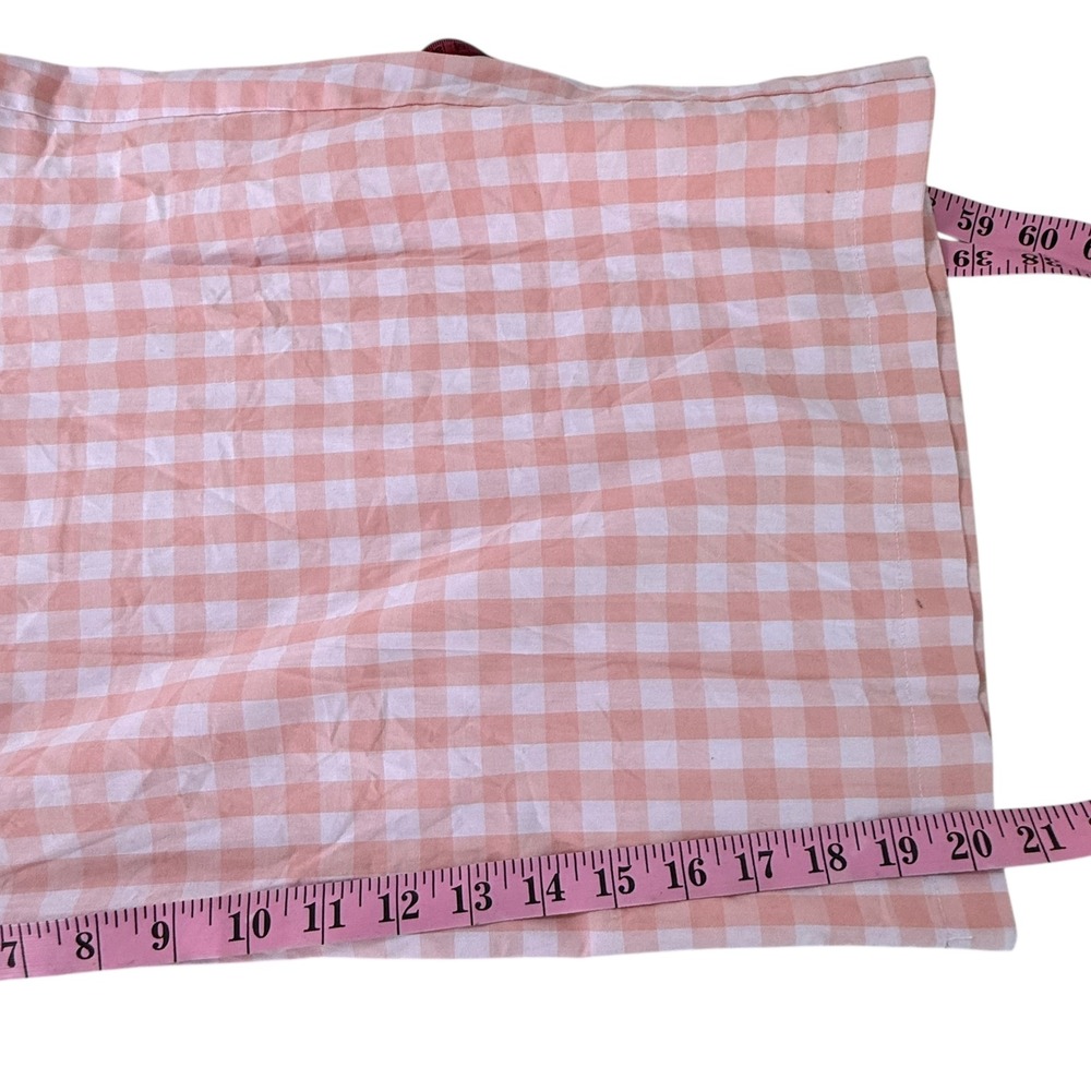 Bando Gingham Jumpsuit Wide Leg Belted Pink White Cotton Size 2X - Picture 8 of 12